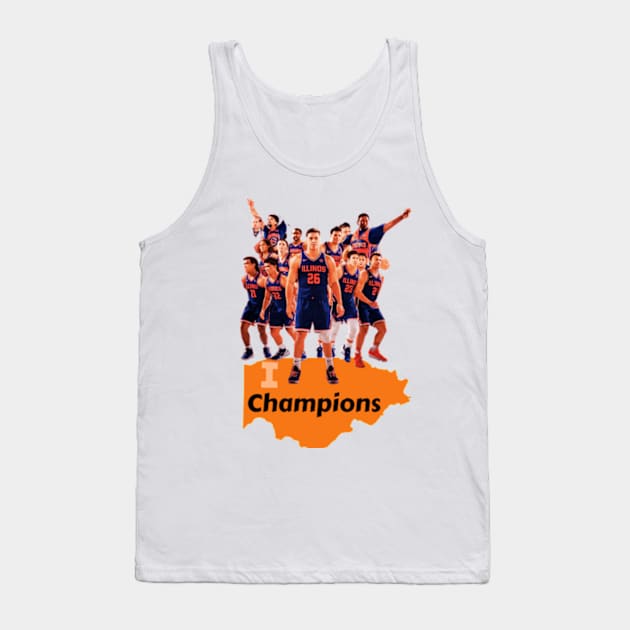 Illinois Fighting Illini Big Ten Champs 2024 Mens Basketball Tank Top by Ethen